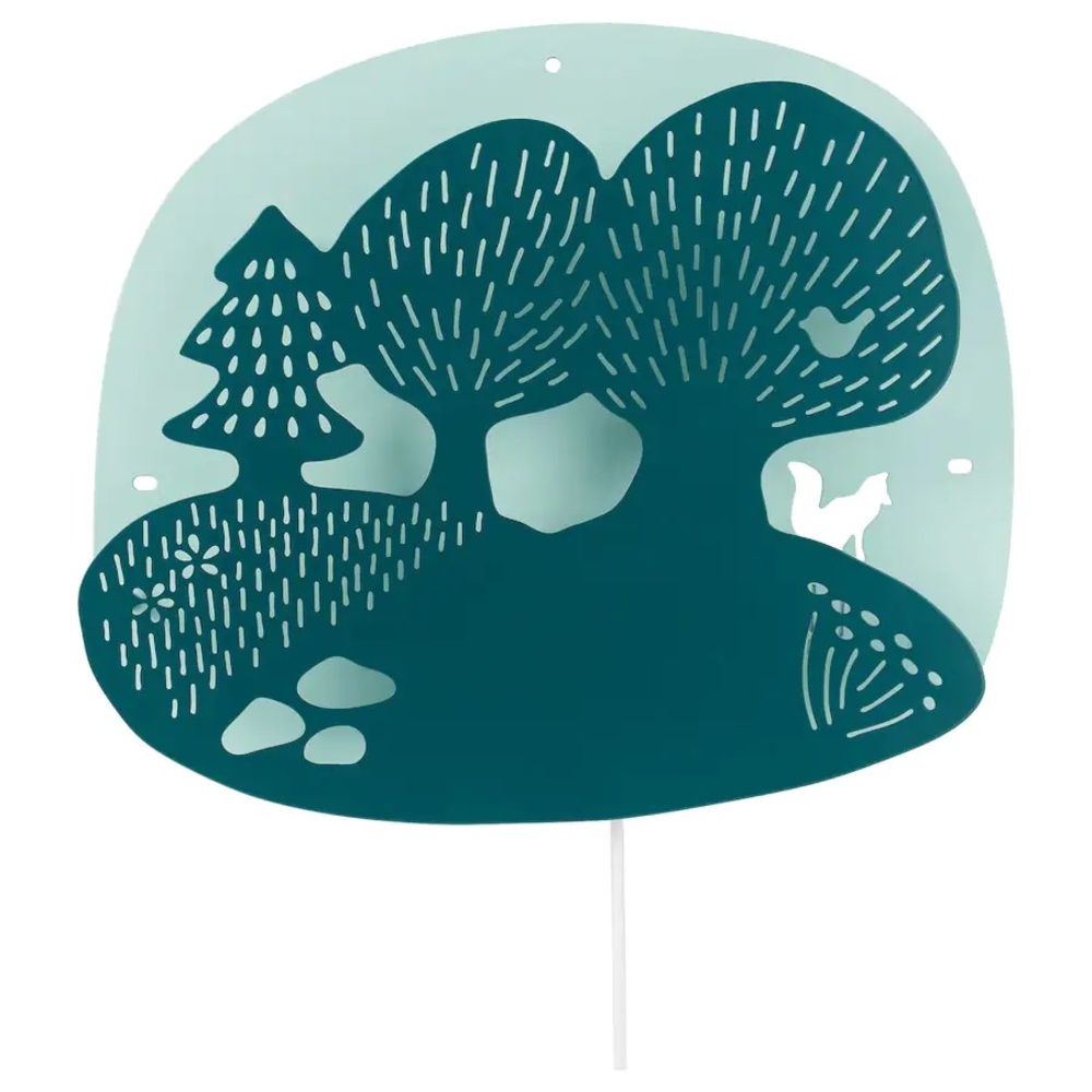DUGGREGN
LED wall lamp, forest dark turquoise/light turquoise